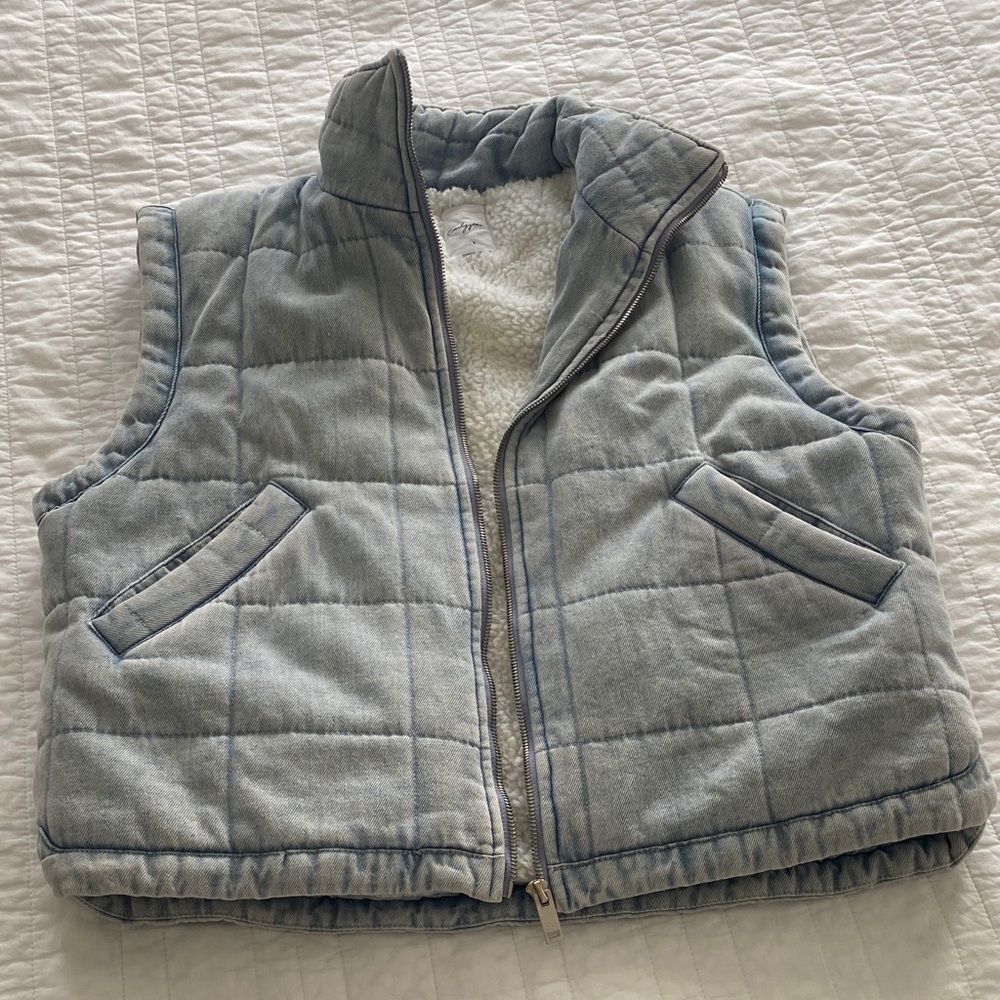 Carly Jean Los Angeles Quilted Sherpa-Lined Vest